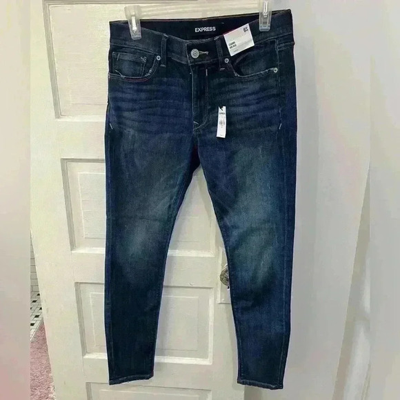 NWT Express Skinny‎ Blue Denim Jeans Legging Midrise 6S - Picture 1 of 6